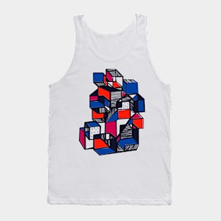 Geometric Popcolor abstract city Tank Top